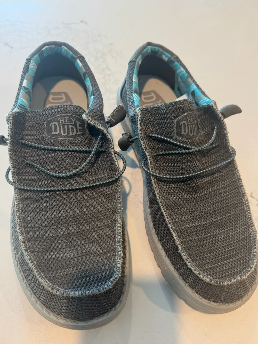 Hey Dude Men’s Slip-On Loafers in Charcoal with Light Gray Sole size 11-NWOT